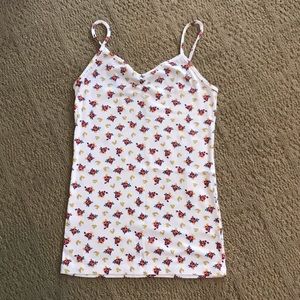 No Boundaries Floral Ribbed Tank Top Size M (7-9)